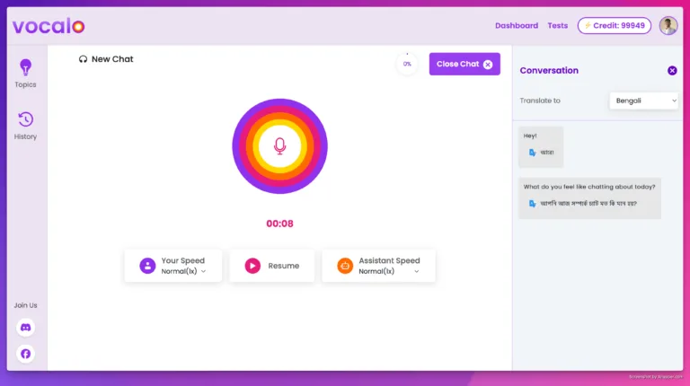 Vocalo.ai - Vocalo.ai is an AI-powered English language learning platform that helps users improve their speaking fluency through real-time conversations with an AI tutor. Available 24/7