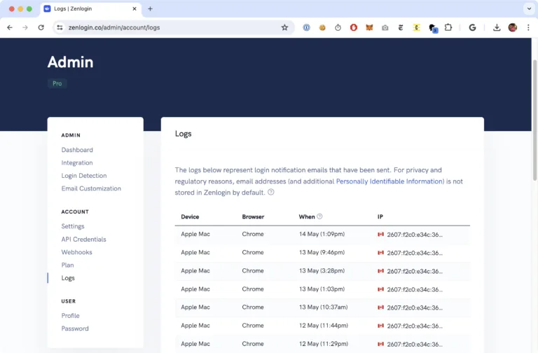 Zenlogin - Notify your users of suspicious logins.