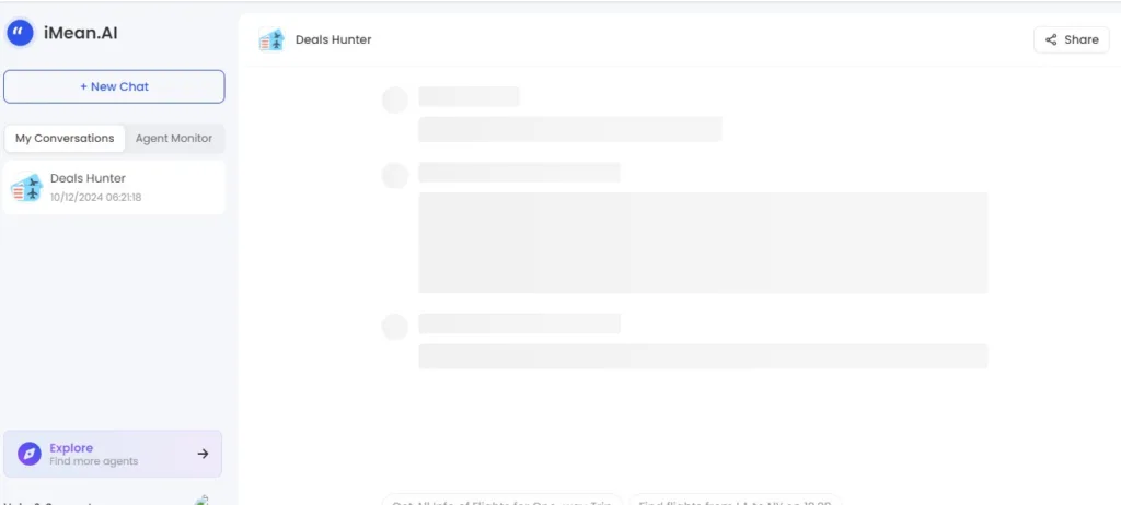 iMean AI - Deals Hunter - iMean AI - Deals Hunter is an AI-based online air ticket price comparison tool designed to solve the tedious problem of manual price comparison. It can automatically search multiple air ticket platforms and airline websites around the world
