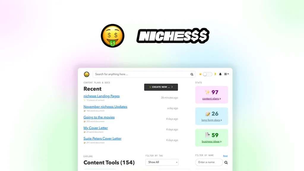nichesss - Get amazing content + images + profitable ideas for any niche in 60 seconds or less