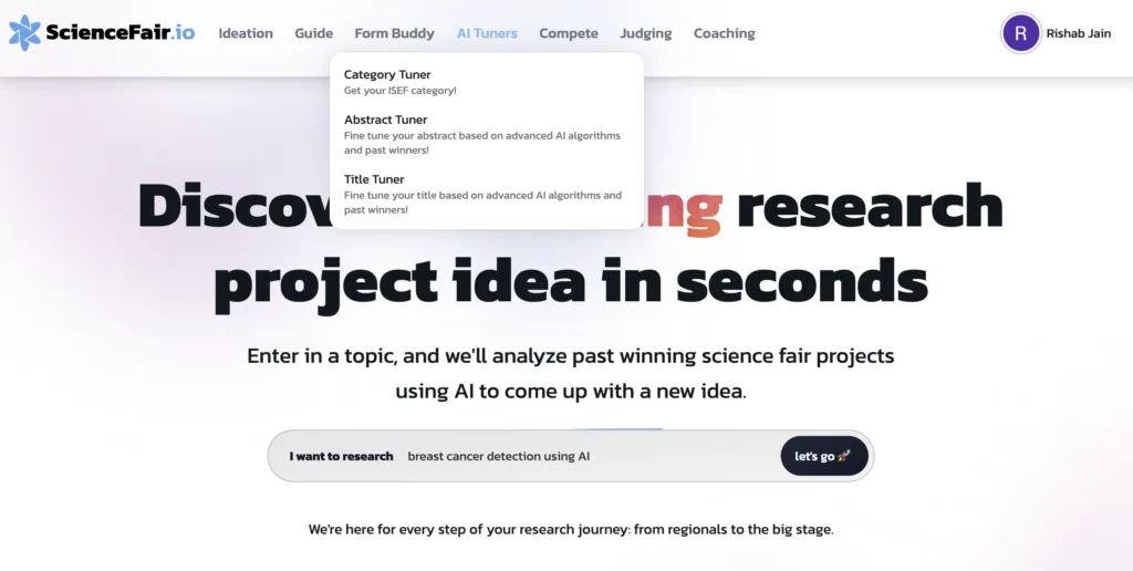 sciencefair.io - sciencefair.io is a science fair coaching company for highschoolers