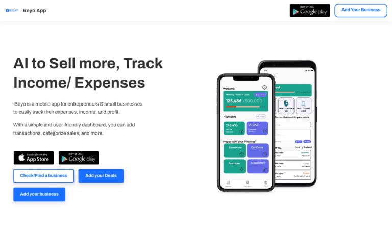 Beyo AI - Use AI to sell more & auto track your income / expenses.