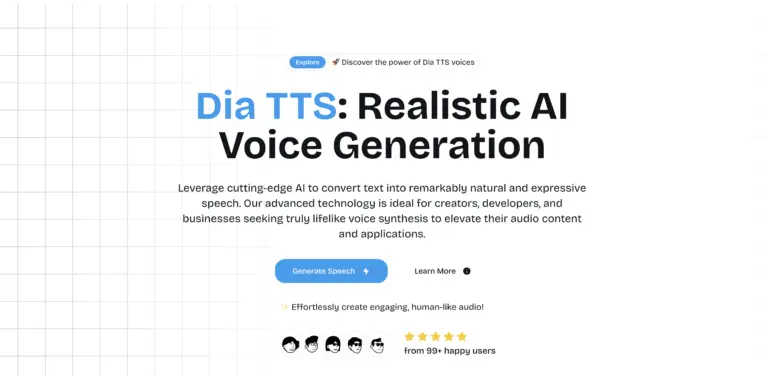 Dia TTS - Create natural-sounding speech from text with our advanced AI generator