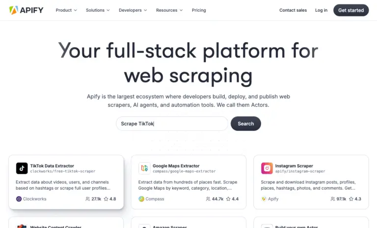 Apify - Apify is a cloud platform for web scraping and automating online tasks using customizable scripts called Actors. It lets you extract data from any website