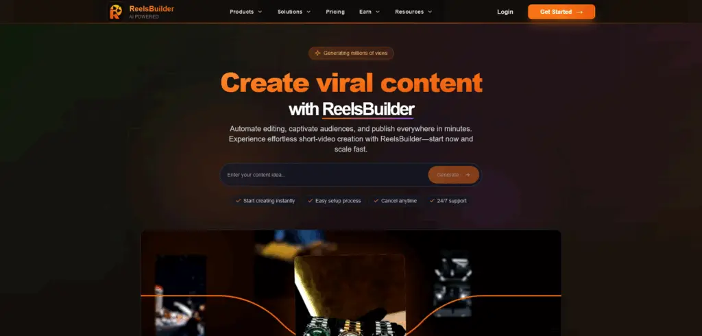 ReelsBuilder AI - Automated short-form video creation and posting — 24/7.
