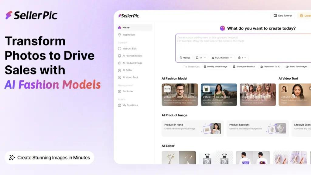 SellerPic - SellerPic is an AI SaaS platform purpose-built for e-commerce sellers