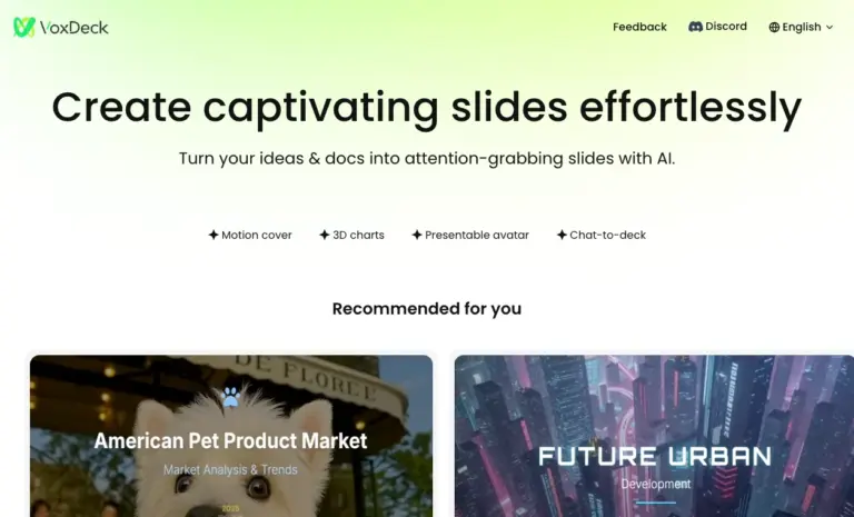 Voxdeck - VoxDeck is the next-gen AI presentation maker