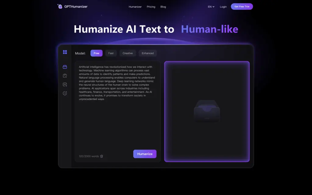 GPTHumanizer AI - GPTHumanizer.ai is an AI humanization tool built to help students and SEO specialists turn AI-generated text into clear