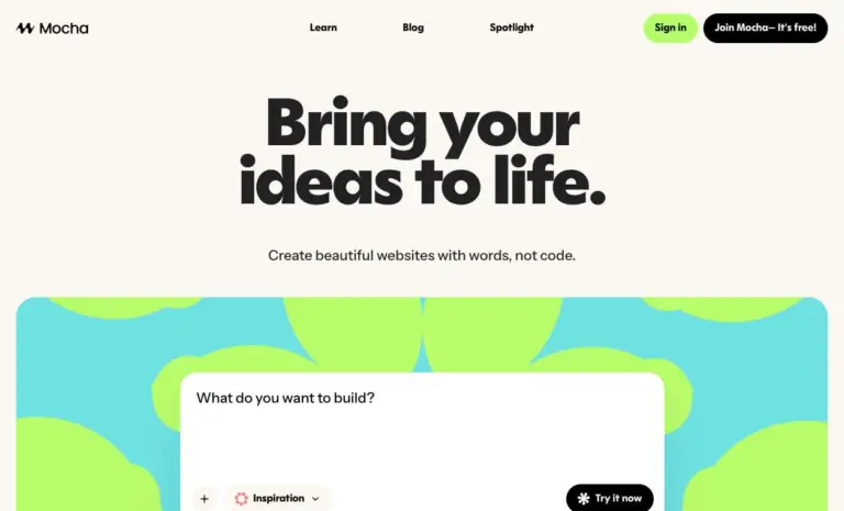 Mocha - GetMocha (Mocha) is an AI‑powered no‑code app and website builder that turns natural‑language prompts into full‑stack web apps and sites
