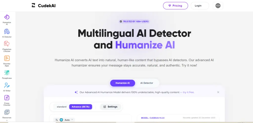 CudekAI - CudekAI offers a free AI Humanizer