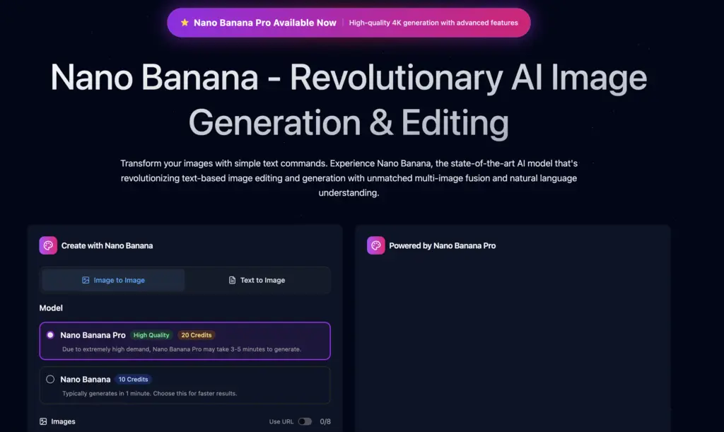 Nano Banana - Nano banana supports both text-to-image generation and image editing