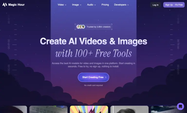 Magic Hour - Magic Hour is a collection of tools for making AI videos. It has the best open source models all in one place