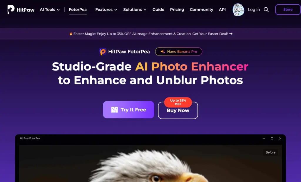 HitPaw FotorPea - HitPaw FotorPea is an AI-powered photo enhancement tool that helps users upscale images