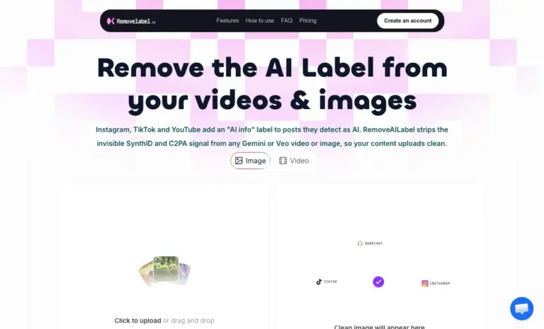 RemoveAILabel - RemoveAILabel helps creators prepare images and videos for publishing by reducing SynthID-related traces