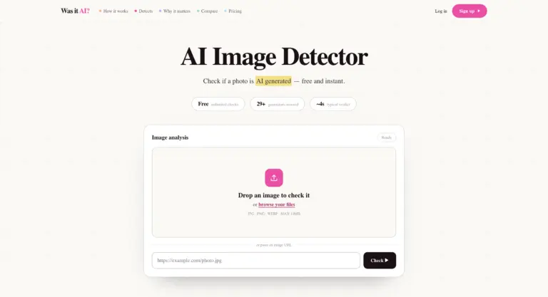WasItAI - WasItAI analyzes images to estimate whether they were AI-generated or camera-captured