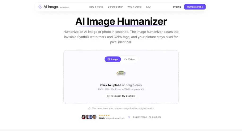 AI Image Humanizer - AI Image Humanizer helps creators process AI-generated images without visibly changing their work. The browser-based tool scans an image for hidden provenance signals